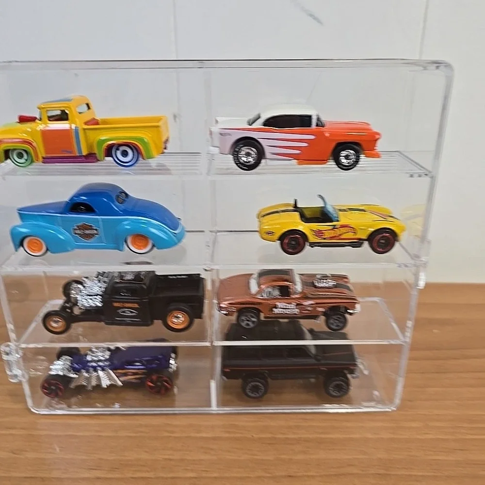 Clear Acrylic Display Case 1:64 Scale Diecast‎ Cars INCLUDING Mix H of CARS x 8